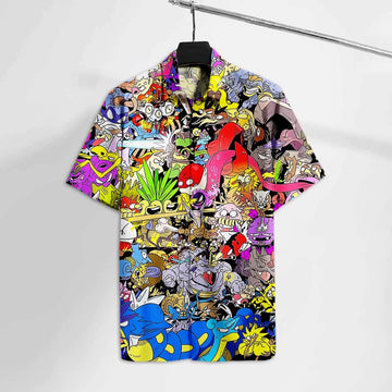 Pokemon Hawaiian Shirt Pkm Funny Fighting Hawaii Tshirt