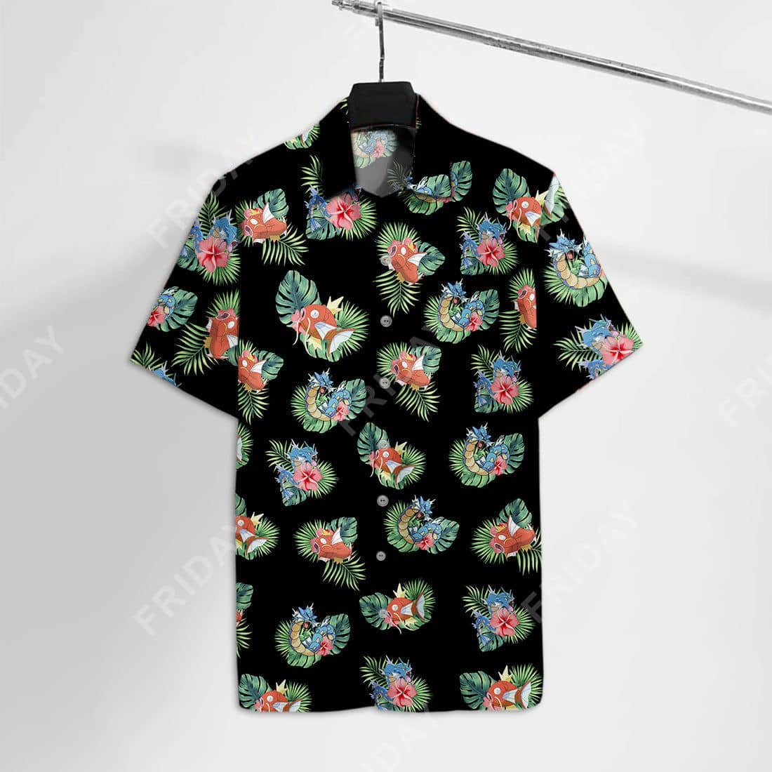 Pokemon Hawaiian Shirt Pokemon Magikarp Gyarados Black Hawaii Pokemon Hawaii Shirt