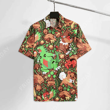 Pokemon Hawaiian Shirt Pokemons In Brown Hawaii Pokemon Hawaii Shirt