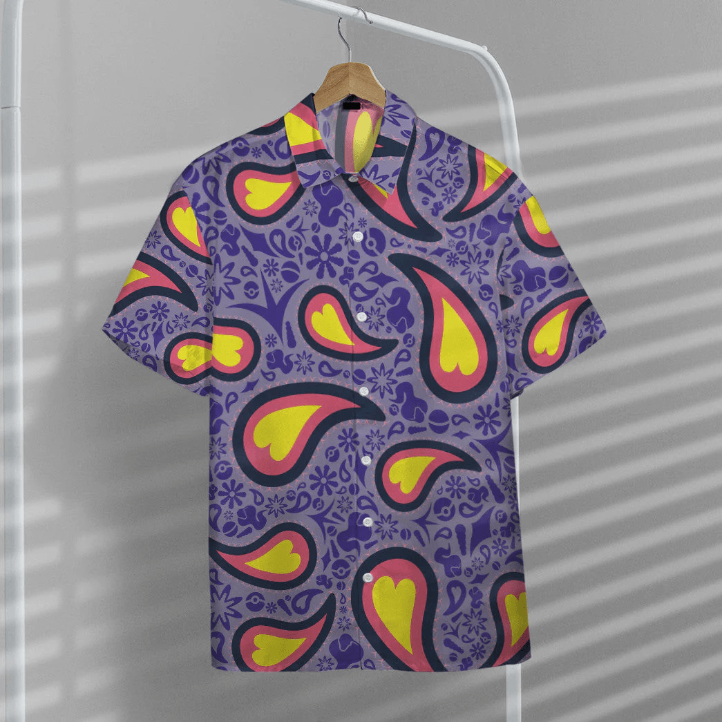 Pokemon Trendy Hawaiian Shirt Arbok Pokemon Purple Hawaii Shirt Pokemon