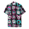 Pokemon Trendy Hawaiian Shirt Ghost Pokemons Glowing Light Black Pink Hawaii