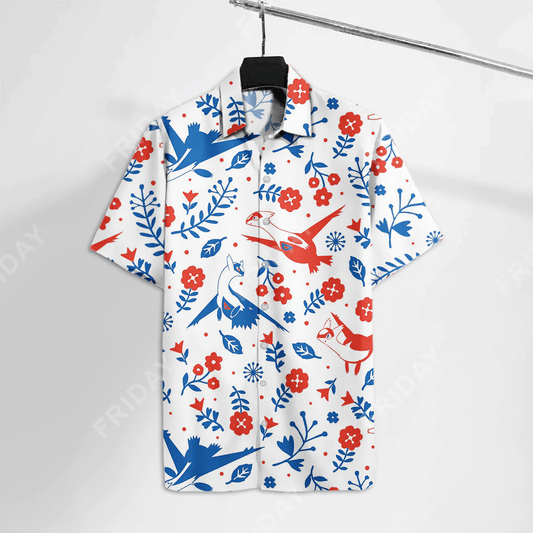 Pokemon Trendy Hawaiian Shirt Latias Latios Pokemon White Hawaii Pokemon Hawaii Shirt