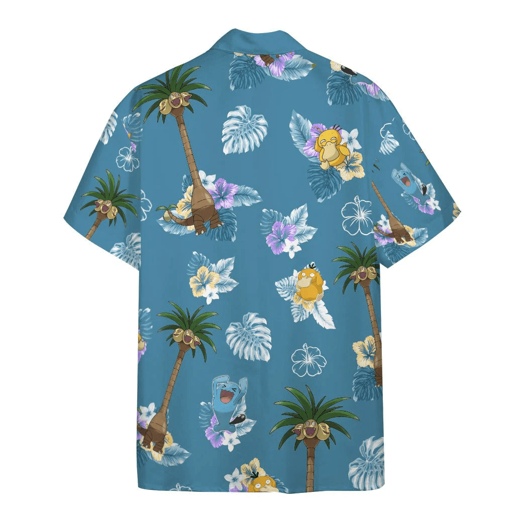 Pokemon Trendy Hawaiian Shirt Tropical Alolan Exeggutor Hawaii Shirt Pokemon