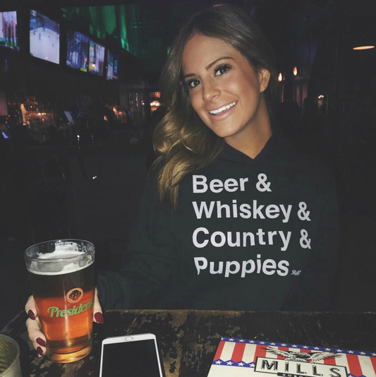 Beer & Whiskey & Country & Puppies Hoodie