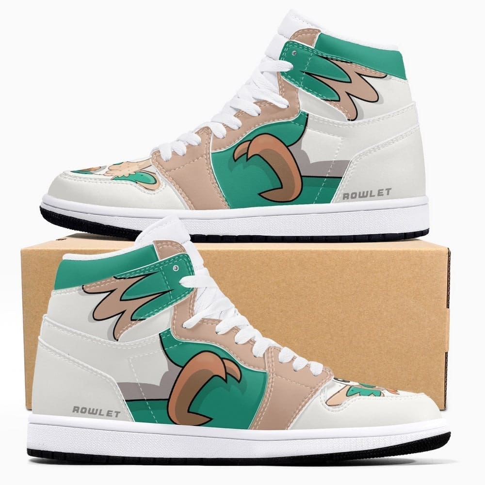 Playful Spirit with Rowlet Pokemon Air Jordan 1 High Top Shoes