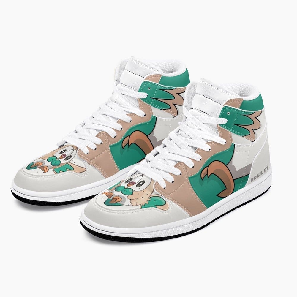 Playful Spirit with Rowlet Pokemon Air Jordan 1 High Top Shoes