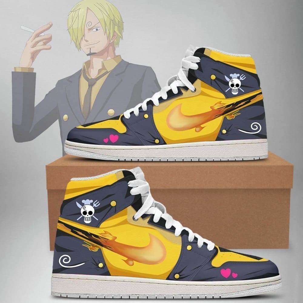 Sanji One Piece Air Jordan 1 High Top Shoes SMSOPA1 - Shoesmates