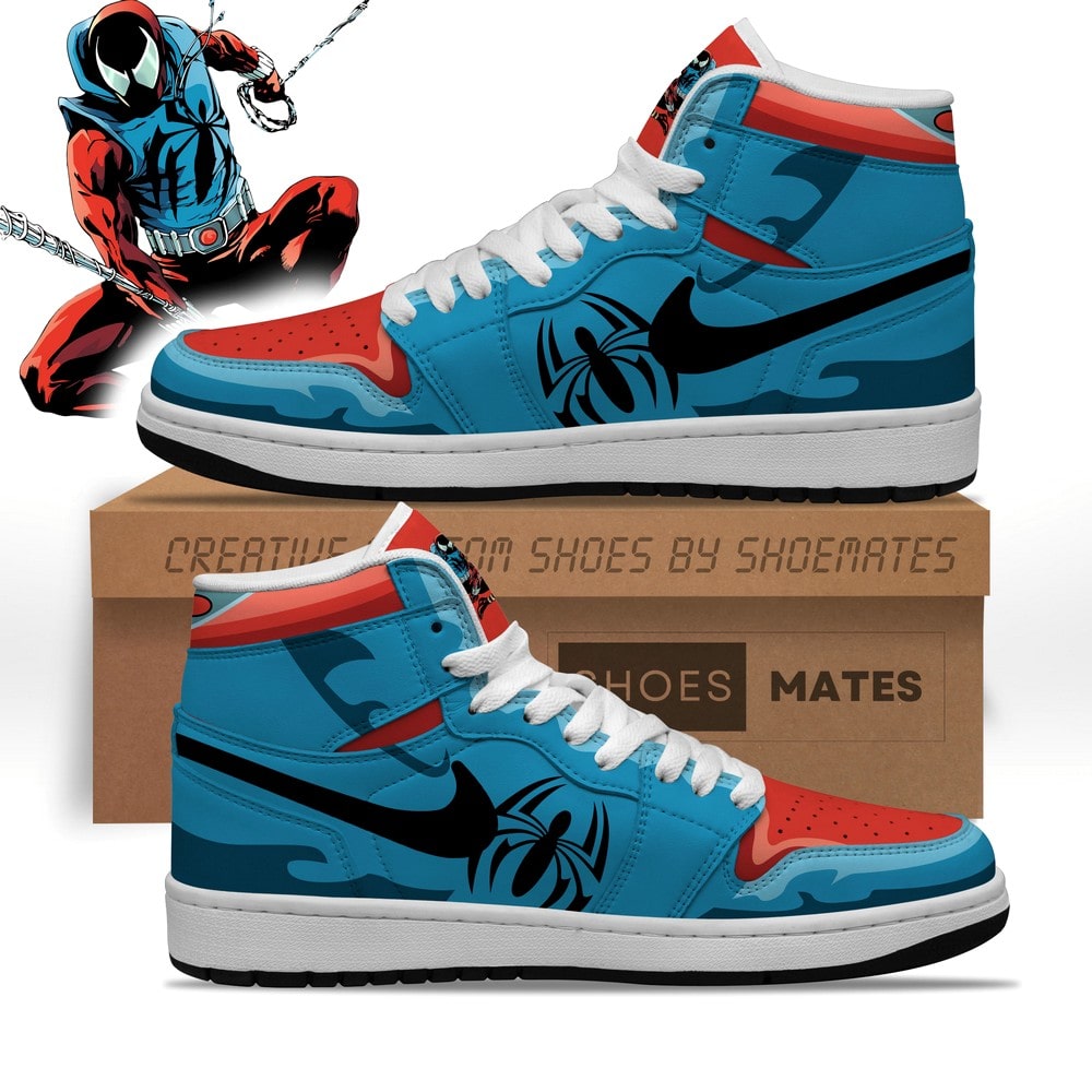 Scarlet Spider Air Jordan 1 High Top Shoes