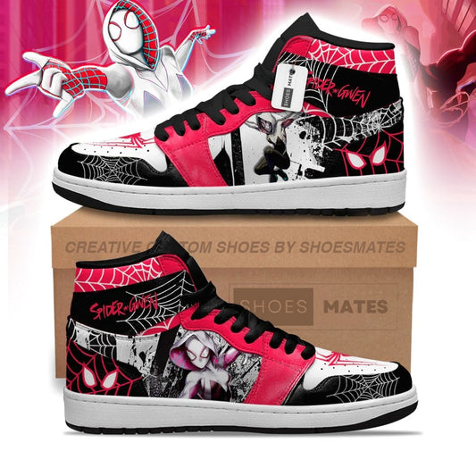 Spider Gwen Spider-Verse AJ1 High Top Shoes