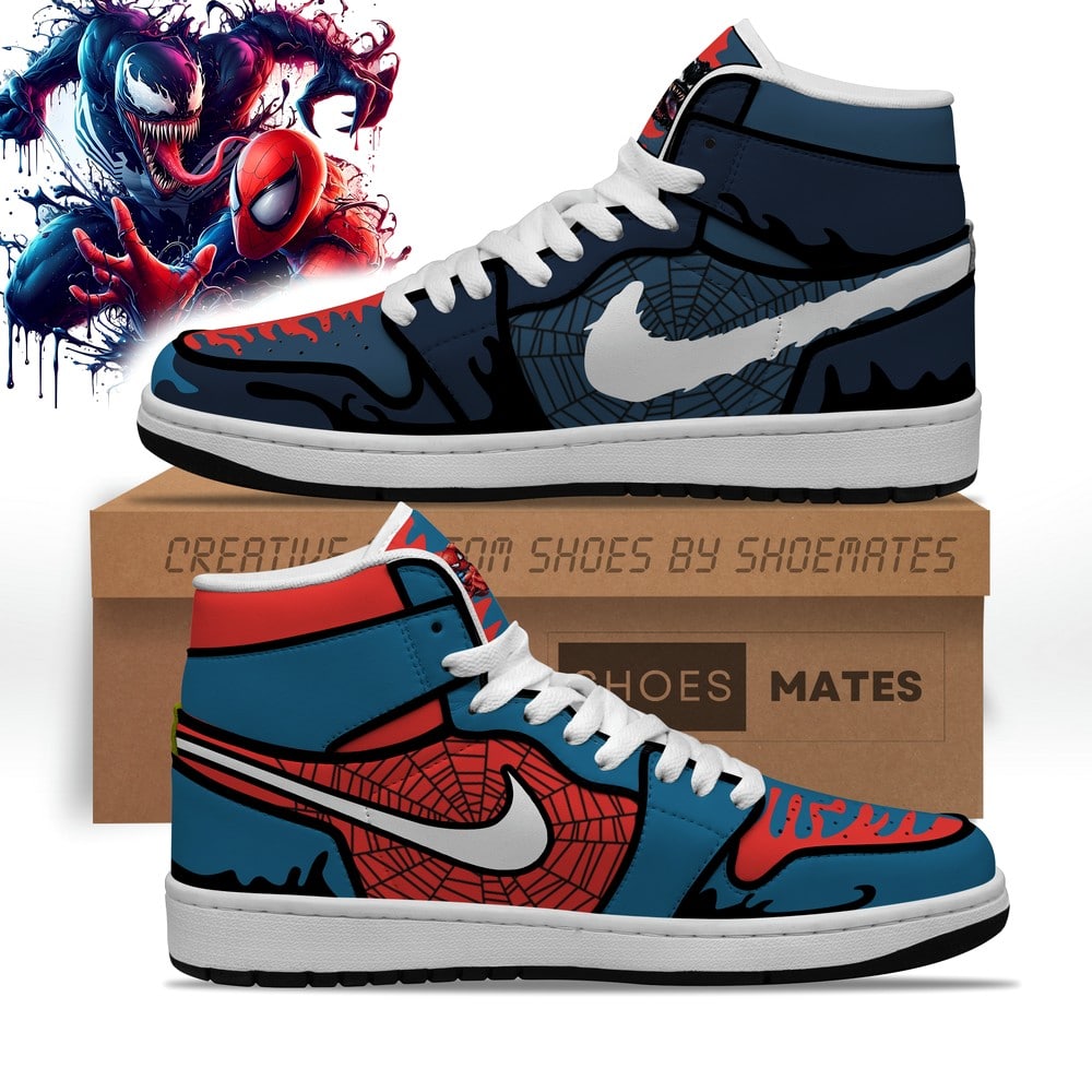 Spiderman x Venom Air Jordan 1 High Top Shoes