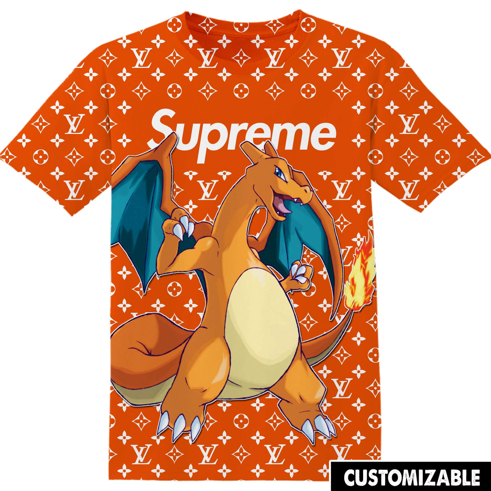 Cartoon Anime Pokemon Gift For Charizard Fan Orange LV SP Luxury Adult And Kid Tshirt HG