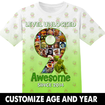 Birthday Gifts Level Unlocked Custom Age and Year The Muppets Tshirt Adult And Kid Tshirt