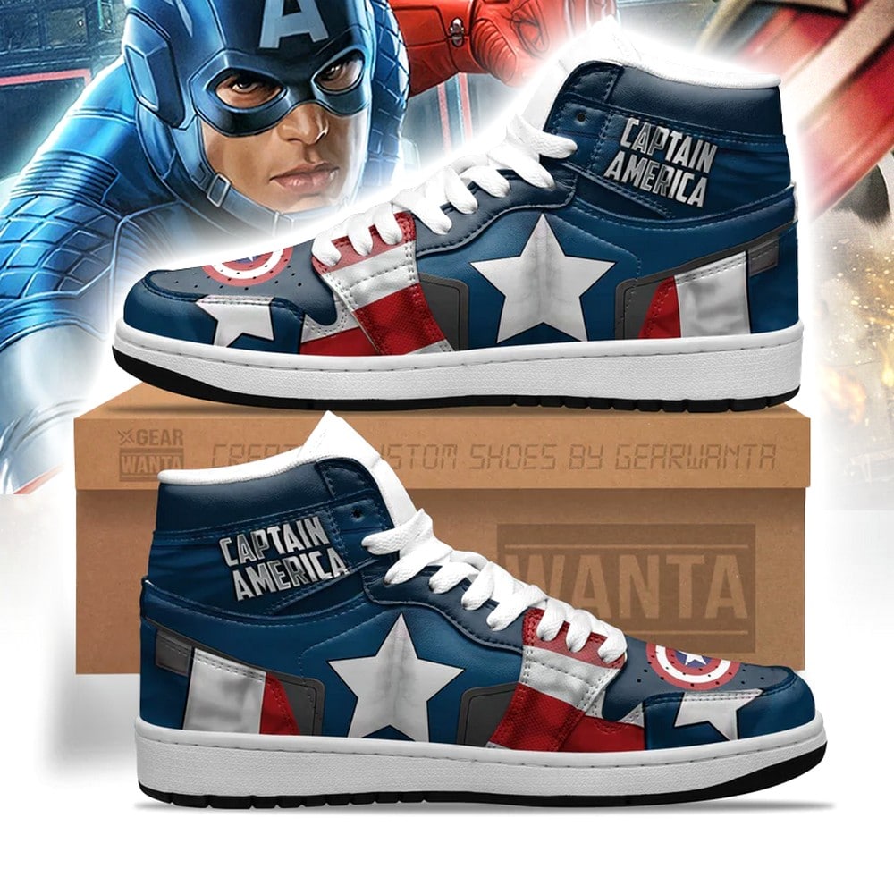 The Avengers Captain America AJ1 High Top Shoes