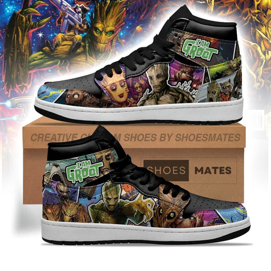 The Avengers Groot AJ1 High Top Shoes