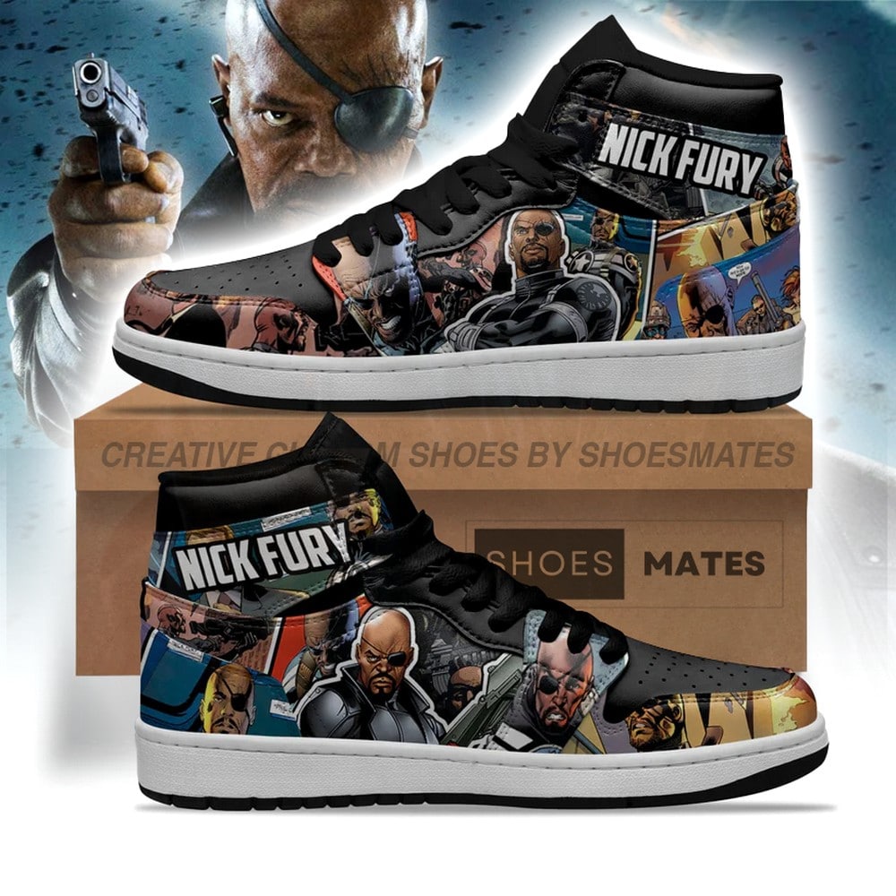 The Avengers Nick Furry AJ1 High Top Shoes