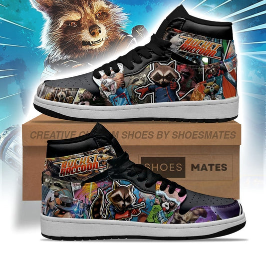 The Avengers Rocket Raccoon AJ1 High Top Shoes