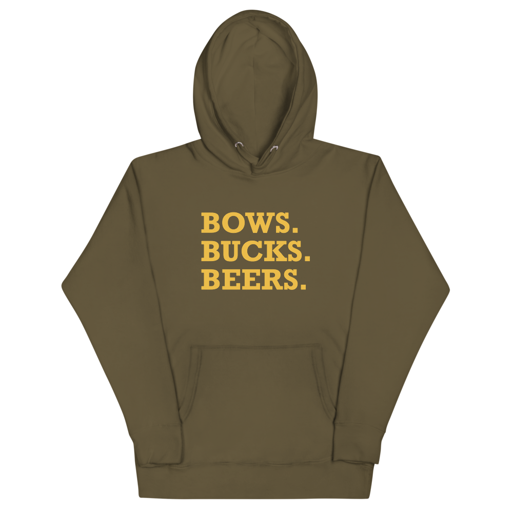 Bows, Bucks, Beers Hoodie