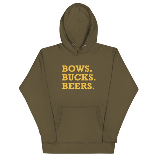 Bows, Bucks, Beers Hoodie