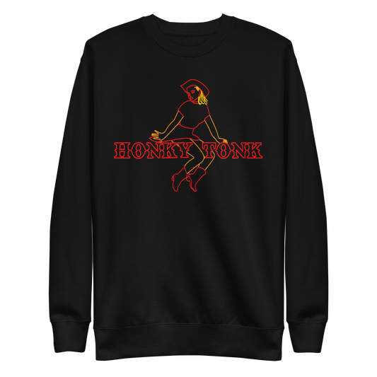 Honky Tonk Neon Sign Crewneck Sweatshirt