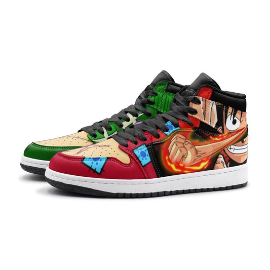 Zoro And Luffy One Piece Air Jordan 1 High Top Shoes - Shoesmates