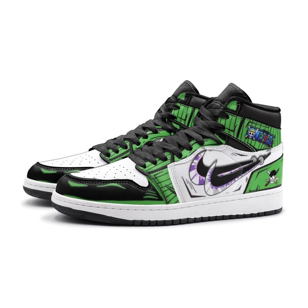 Zoro Roronoa One Piece Air Jordan 1 High Top Shoes - Shoesmates