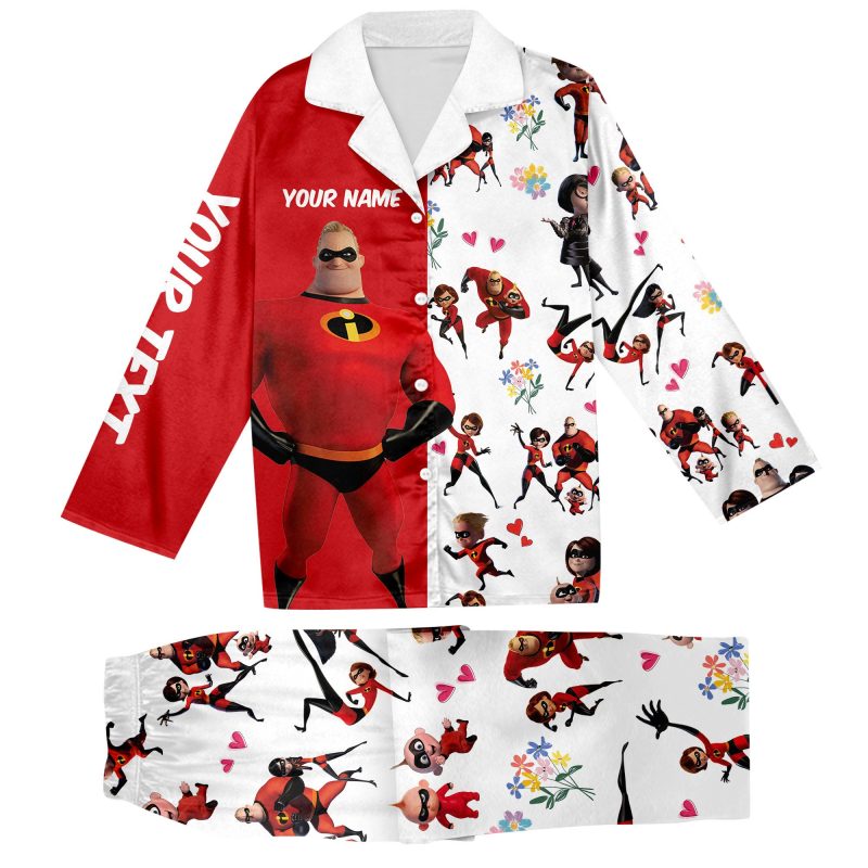 Mr. Incredible & Elastigirl (The Incredibles) Couple Custom Name 3D Pajamas - Image 2