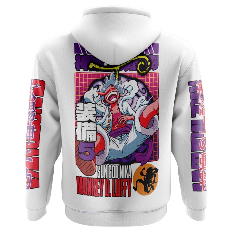 5th Gear Luffy White One Piece Hoodie - Image 2