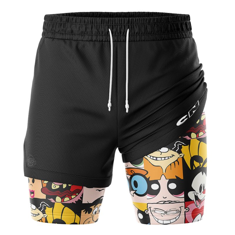 Foxnfish 90's Cartoon Network 2-in-1 Performance Shorts - Image 3