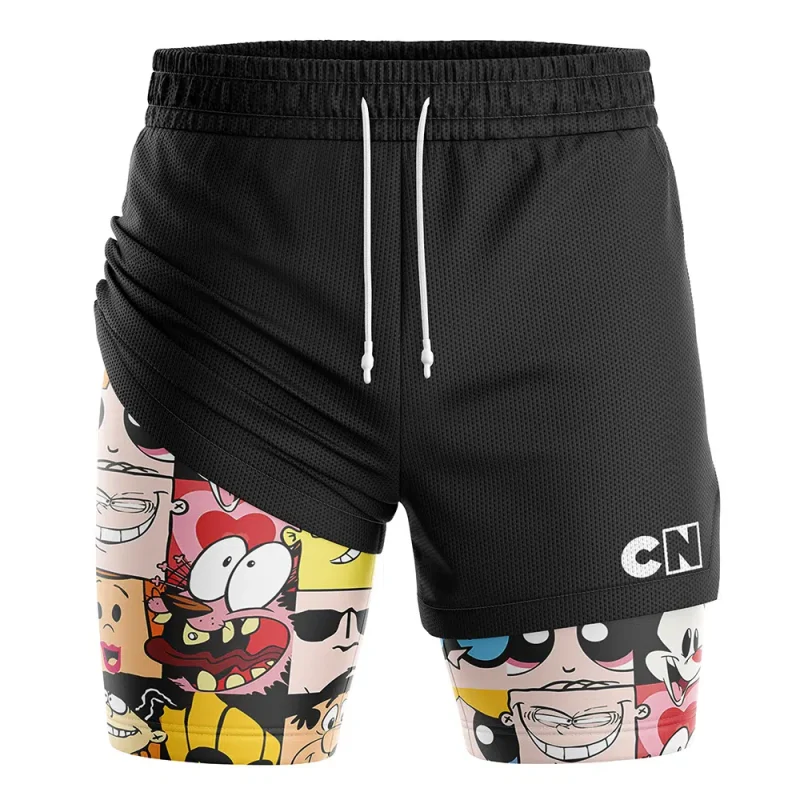 Foxnfish 90's Cartoon Network 2-in-1 Performance Shorts