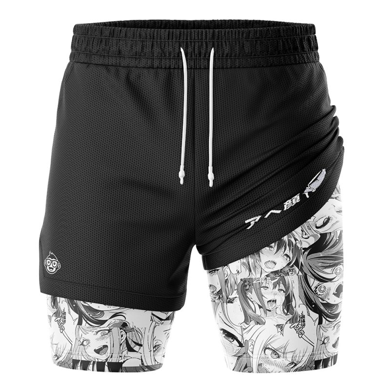 Foxnfish Ahegao Manga 2-in-1 Performance Shorts - Image 3