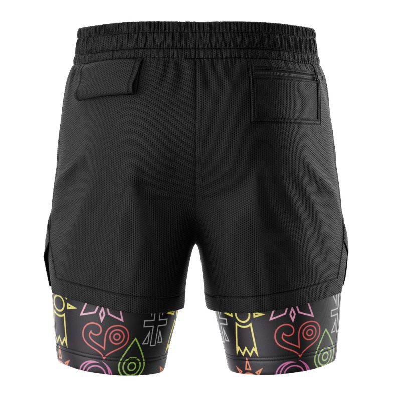 Foxnfish Crest Symbol Digimon 2-in-1 Performance Shorts - Image 4