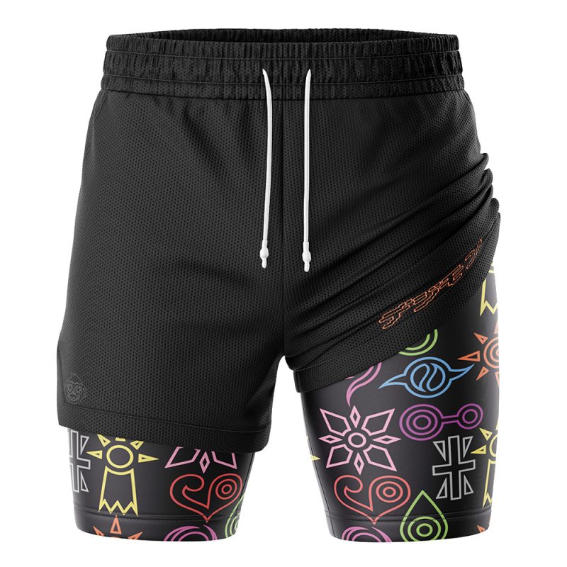 Foxnfish Crest Symbol Digimon 2-in-1 Performance Shorts - Image 3