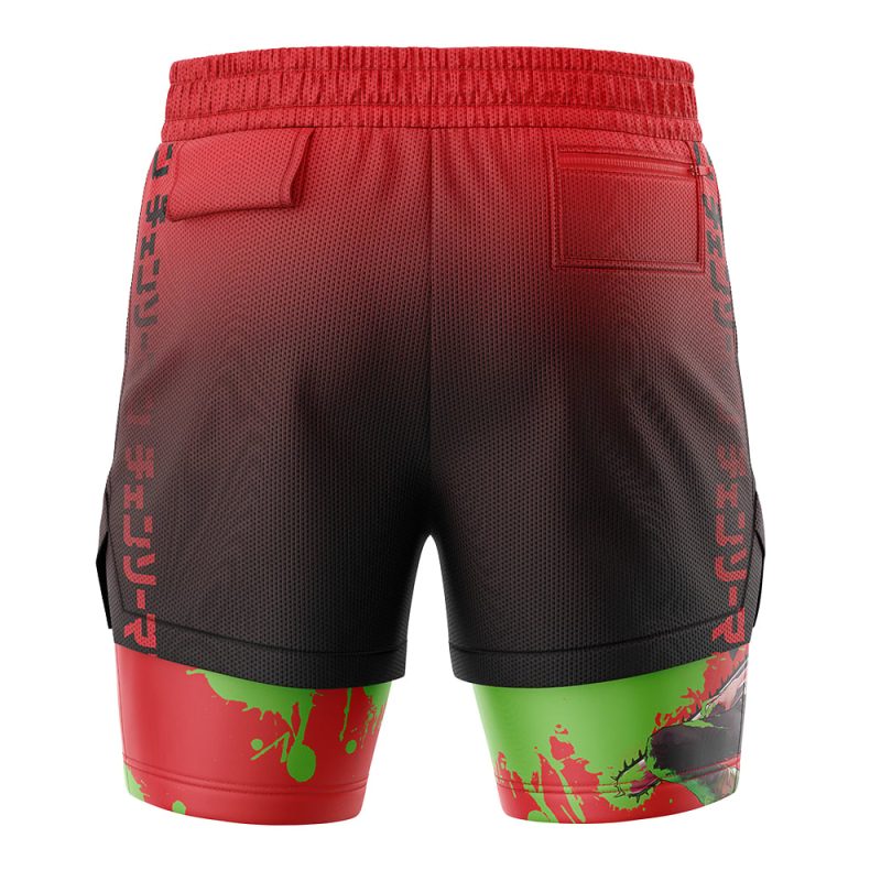 Foxnfish Denji Chainsaw Man 2-in-1 Performance Shorts - Image 4