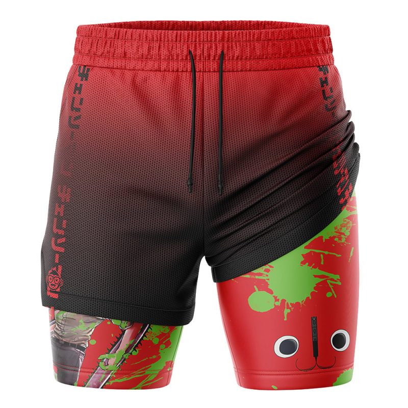 Foxnfish Denji Chainsaw Man 2-in-1 Performance Shorts - Image 3