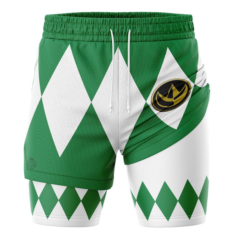 Foxnfish Green Ranger Mighty Morphin Power Rangers 2-in-1 Performance Shorts - Image 2