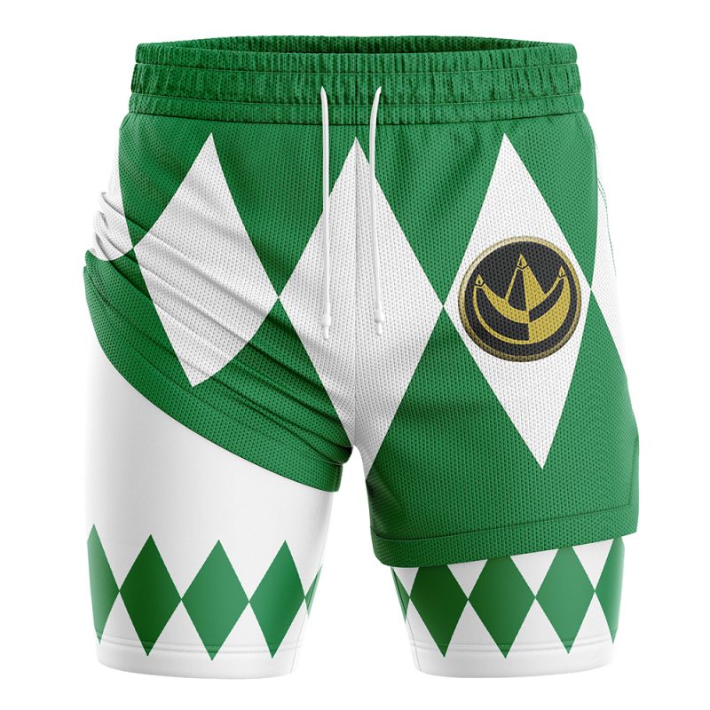 Foxnfish Green Ranger Mighty Morphin Power Rangers 2-in-1 Performance Shorts - Image 3