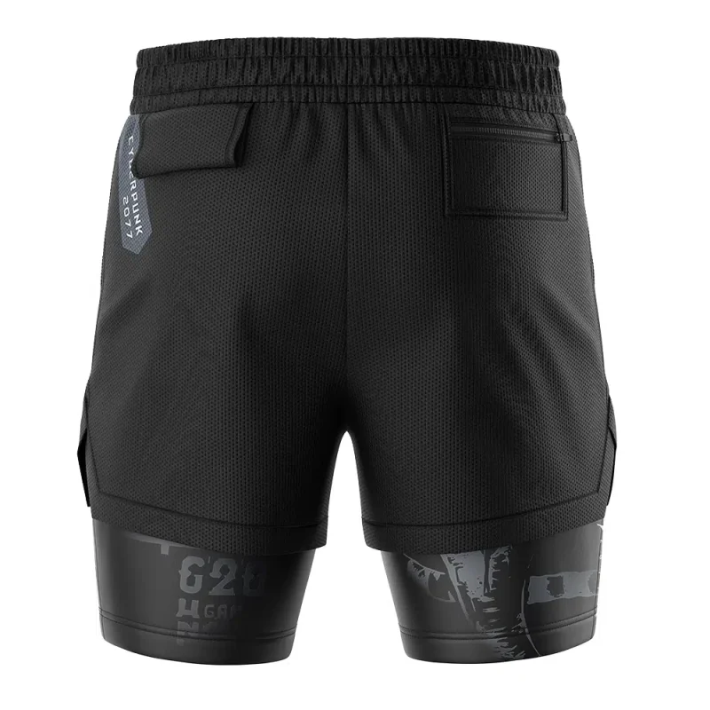 Foxnfish John Silverhand Cyberpunk 2077 2-in-1 Performance Shorts - Image 4