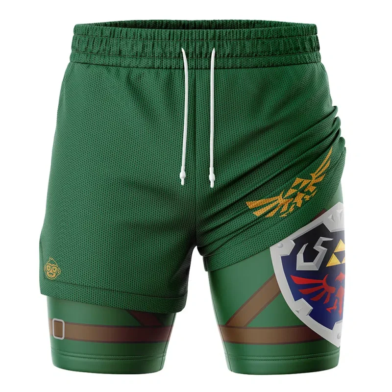 Foxnfish Link Legend of Zelda 2-in-1 Performance Shorts - Image 2