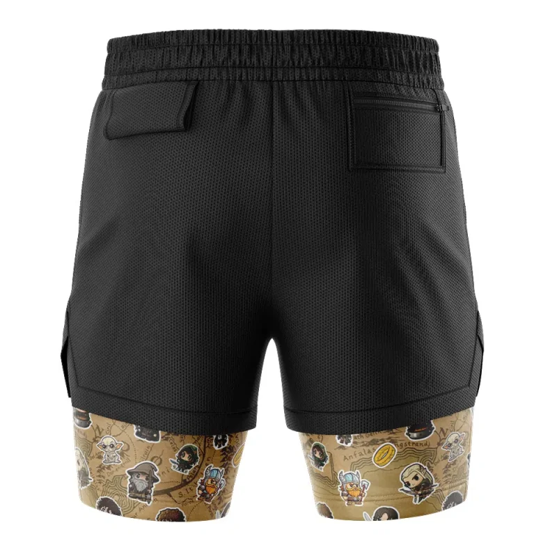 Foxnfish Chibi Fellowship of the Ring Lord of the Rings 2-in-1 Performance Shorts - Image 4