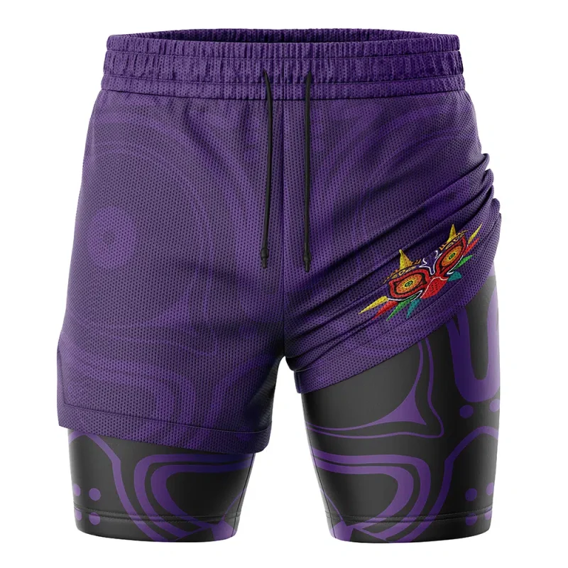 Foxnfish Majoras Mask Legend of Zelda 2-in-1 Performance Shorts - Image 2