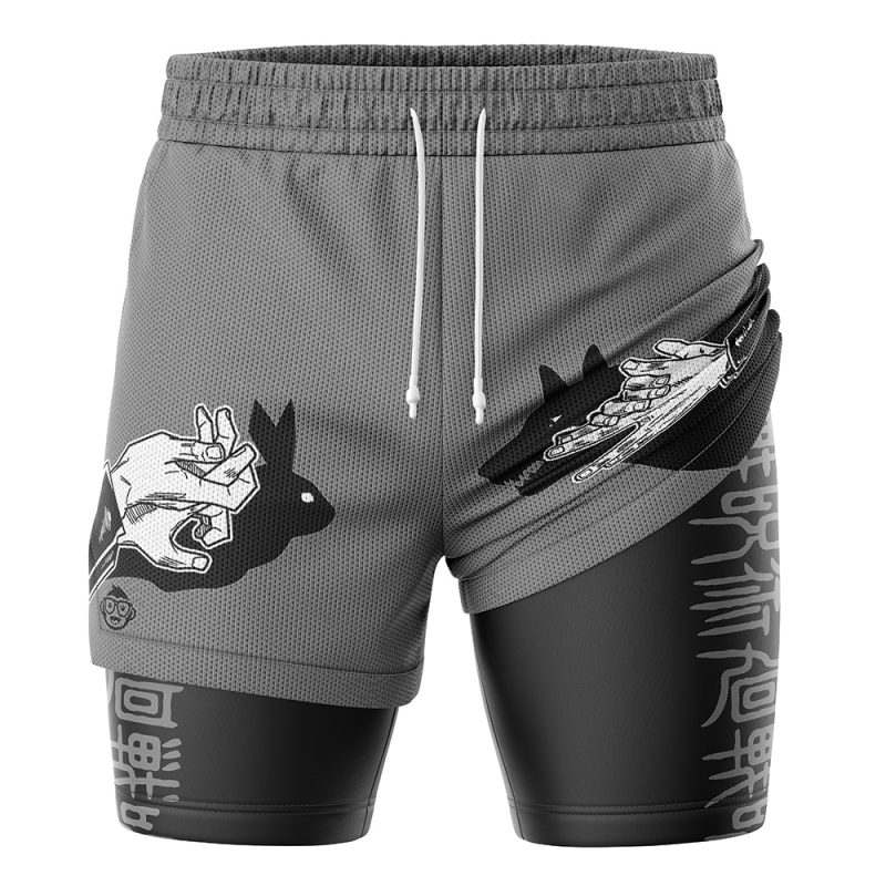 Foxnfish Megumi Fushiguro Jujutsu Kaisen 2-in-1 Performance Shorts - Image 2