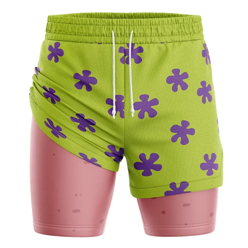 Foxnfish Patrick Star SpongeBob Squarepants 2-in-1 Performance Shorts