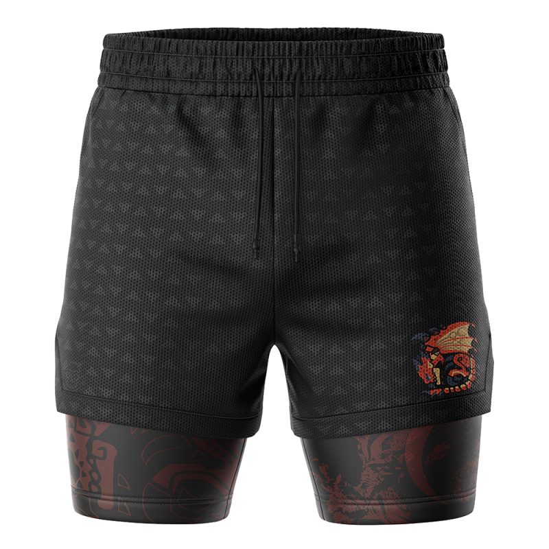 Foxnfish Rathalos Monster Hunter 2-in-1 Performance Shorts - Image 2