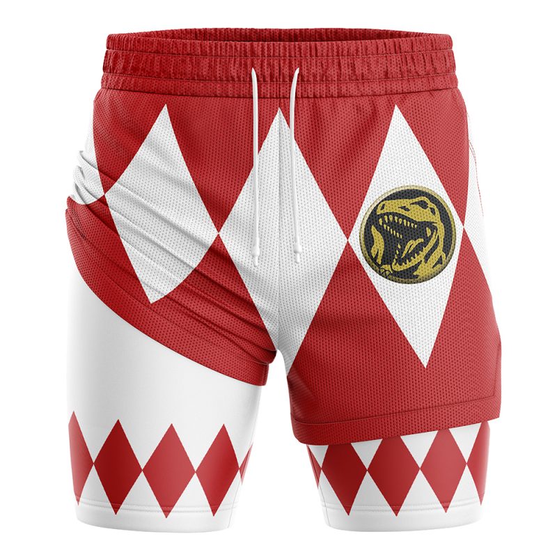 Foxnfish Red Ranger Mighty Morphin Power Rangers 2-in-1 Performance Shorts - Image 3