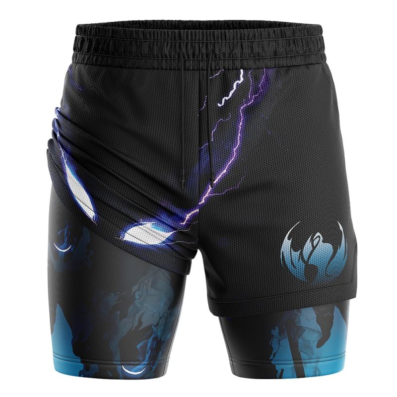 Foxnfish Shadow Monarch Solo Leveling 2-in-1 Performance Shorts - Image 3