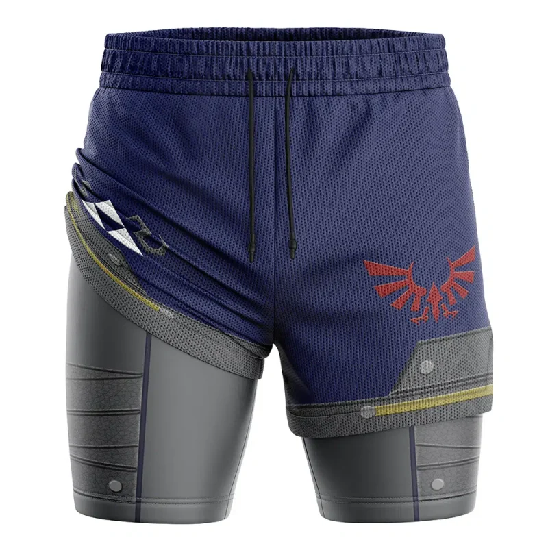 Foxnfish Shield Style Legend of Zelda 2-in-1 Performance Shorts - Image 3