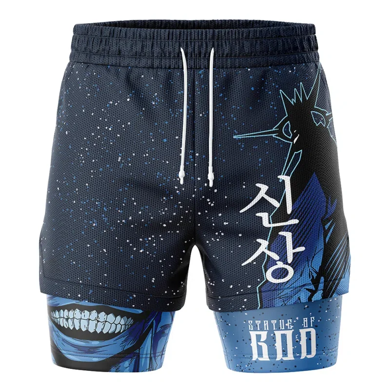 Foxnfish Statue of god Solo Leveling 2-in-1 Performance Shorts - Image 2