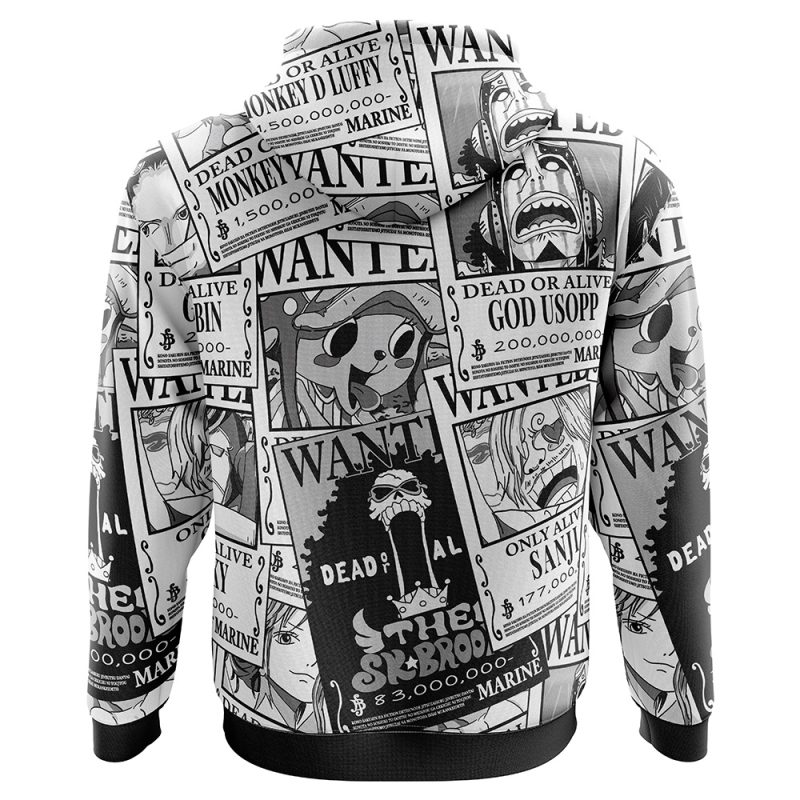 Straw Hat Wanted Pattern One Piece Hoodie - Image 2