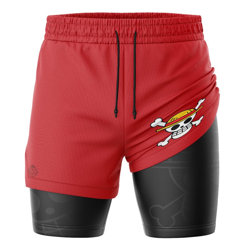 Foxnfish Straw Hats Luffy OP 2-in-1 Performance Shorts - Image 3