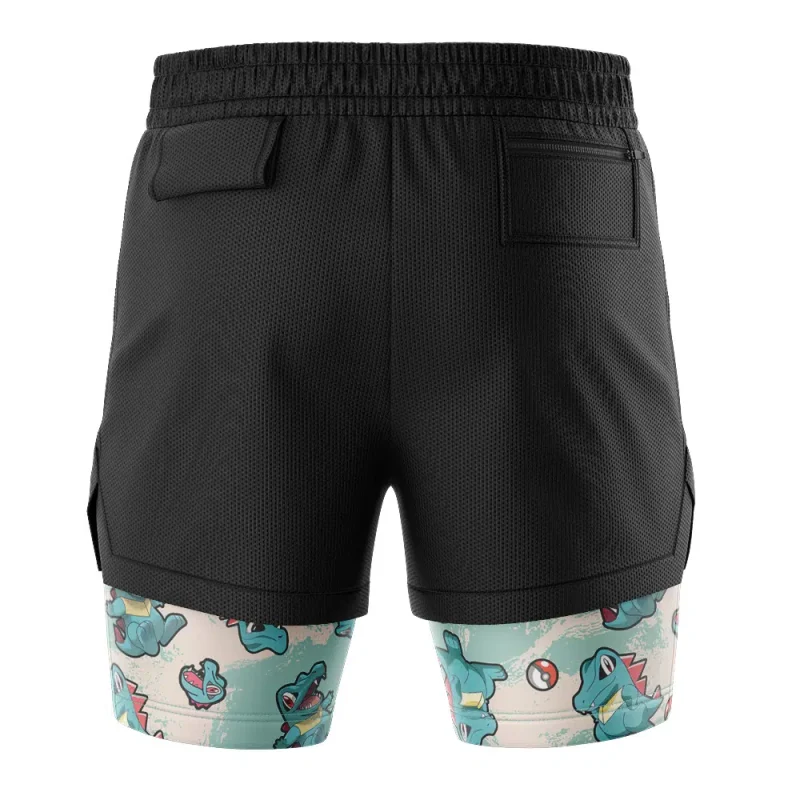 Foxnfish Totodile Pokemon 2-in-1 Performance Shorts - Image 4